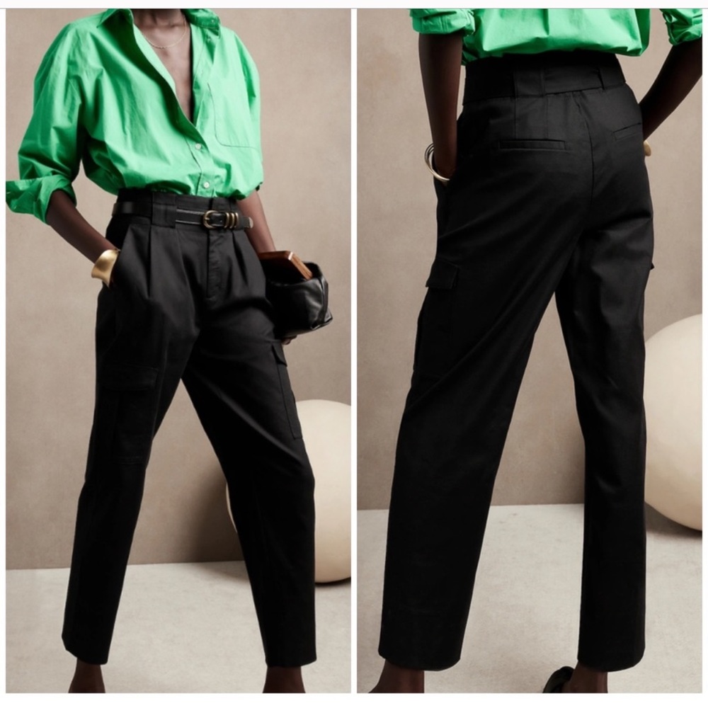 NWT US 12 Voyage Cargo Pant Black | Banana Republic